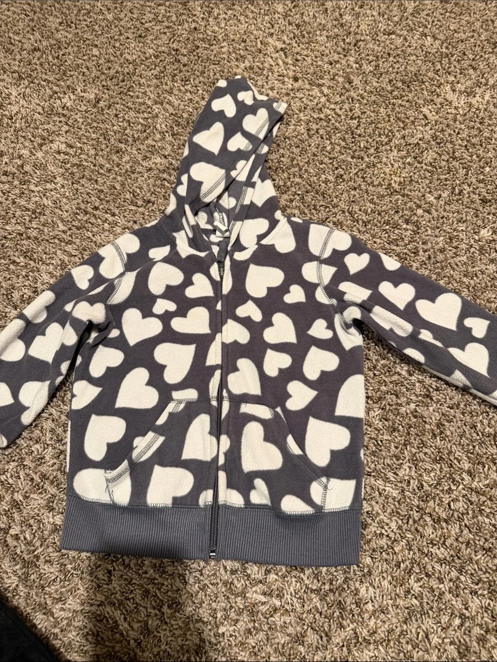 GAP Navy Hoodie & Gray Heart-Print Zip Jacket Set